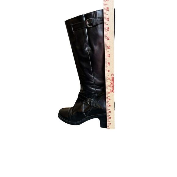 Dansko Nevada Tall Leather Boots Women EUR 40 Side Zip Black Heel Adjustable Top - Picture 6 of 6